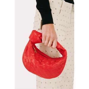$2650 Bottega Veneta Mini Jodie Hobo bag purse handbag Bright Red intrecciato